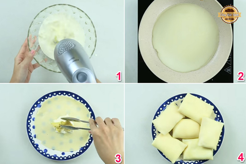 Cách làm bánh Crepe sầu riêng đúng chuẩn