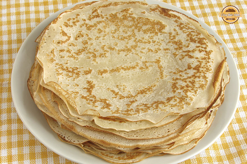Lớp vỏ bánh Crepe được chuẩn bị vô cùng hoàn hảo